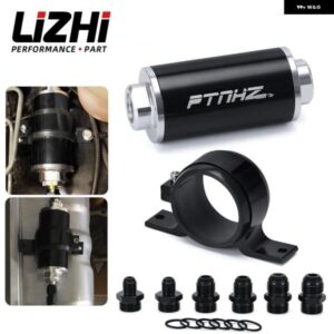 58MM 汎用 インライン燃料 フィルター アダプター AN6 AN8 AN10フィッティング 50ミクロンエレメント 60MM燃料 フィルター ブラケット E85付き