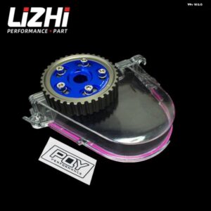 LIZHI RACING - アルミカムギア + カムカバー 96-00 シビック D16Z D16Y PQY ステッカー 付き LZ6542B+6337