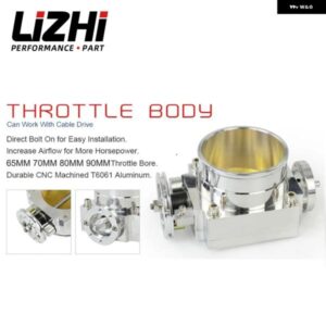 LIZHI- 65MM 70MM 80MM 90MM スロットルボディ パフォーマンスインテーク マニホールド ビレット アルミ ハイフロー