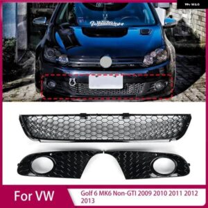 VW ゴルフ 6 MK6 非GTI 2009 - 13 フロント バンパー グリル メッシュ グリル フォグライト カバー 5K0853665 5K0853666