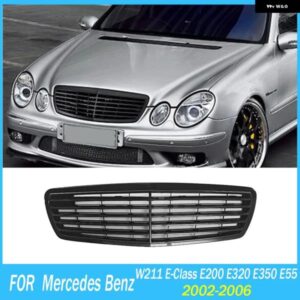 車用フロント バンパー レーシング グリル センターフード グリル メルセデス ベンツ W211 E クラス E200 E320 E350 E55 2002 - 06