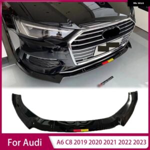 フロント バンパー リップスポイラー スプリッター ディフューザー アウディ A6 C8 2019 - 23スポーツフロントショベルプロテクションフロントリップ