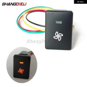 12V 車用 オレンジ LED ライト 排気口ファン スイッチ 電源オンオフ ボタン トヨタ カムリ プリウス カローラ プラド RAV4