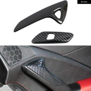 左ハンドル み シボレー コルベット C7 2014-2018 カーアクセサリー ABS プラスチック カーボン 車ドアサイドインナー アームレスト カバー トリム 2個