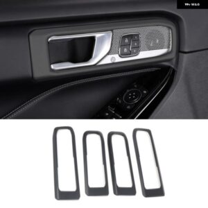 カーアクセサリー フォード エクスプローラー 2020 - 23 マットブラック インテリア モールディング ドアハンドル カバー トリム 4個