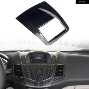 フォード フィエスタ 2009-2019 カーアクセサリー ABS カーボン センター コントロール ダッシュボード カバー 1個