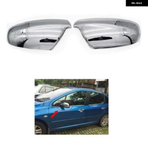 1ペア 車 外装 クロームバックミラー カバー キャップ プジョー 307 CC SW 左+右