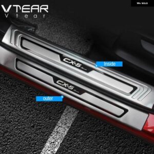 VTEAR マツダ CX-5 CX5 アクセサリー 車ドアシル プロテクター スカッフプレート トリム ステンレス プロテクションプレートカバー 2017-2022