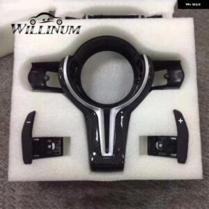 車 ステアリングホイール カバー トリム BMW M2 F87 M3 F80 M4 F82 M6 F06 F12 F13 X5M F85 X6M F86 ステアリングホイール カバー カーボン