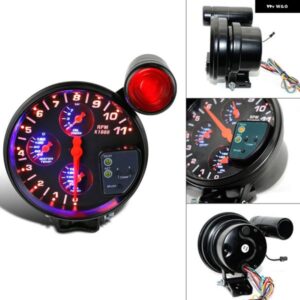 5インチ 4IN1 車用オートレーシングメーター 水温計 油温計 油圧 計 タコメーター センサー付き
