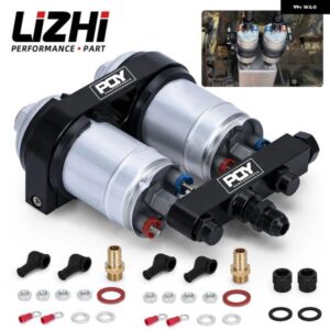 LIZHI RACING - PQYワンピースダブルホール燃料 ポンプ ブラケット + 2ピース044燃料 ポンプ OEM：0580 254 044 300LPH