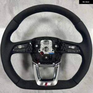 アウディ Q5 フラットボトム スポーツ ヒーター付き アルカンターラ パンチングレザー グレーステッチ ステアリングホイール ベース S/RS ロゴ アセンブリ