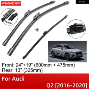 アウディ Q2 2016-2020 24インチ+19インチ+13インチ フロントリア ワイパー ブレード ブラシカッターアクセサリー 2016 - 20