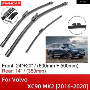 ボルボ XC90 MK2 2016-2020 24インチ+20インチ+14インチ フロントリア ワイパー ブレード ブラシカッターアクセサリー 2016 - 20