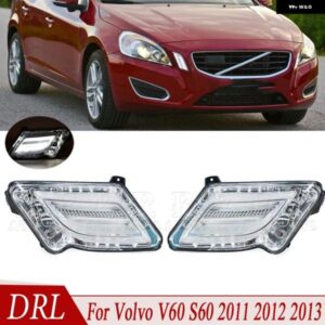 LED デイタイム ランニングライト フロント バンパー DRL ウィンカー インジケーター ライトランプ ボルボ V60 S60 2011 2012 2013 31278558 31278557