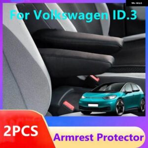 2PCS VW ID.3 アームレスト カバー 防塵 PUレザー インテリア アームレスト カバー クッション フォルクスワーゲン ID3 2021 2022