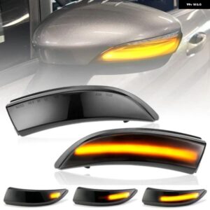 フォード フィエスタ 2008-2017 B-MAX 2012-2017 スモークレンズ LED サイドミラー ランプ アンバー サイド リアビュー ダイナミック ウィンカーライト 2個
