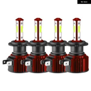 4X 4面H7+H7コンボLED ヘッドライト バルブ キット 8000K ブルーHILOビーム 30000LM