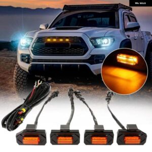 4個 フロント グリル LEDライト トヨタ タコマ 2020-2022 TRD オフロード/TRD スポーツ グリル シグナルライト DRL 装飾 ヘッドライト