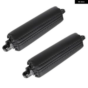 2PCS 車用フロント ドアハンドル プル トリム PUレザー 7L6867161 VW TOUAREG 2003-2010 サイド ドアハンドル インナー LHD RHD ブラック