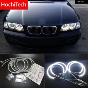 BMW E46 ノンプロジェクト クーペ セダン 超高輝度 SMD ホワイト LED エンジェルアイ 2600LM リングキット デイライト 131MM+146MM
