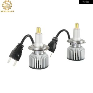 2個 6面 360° H7 COB LED ヘッドライト キット 電球 2000W 300000LM ハイ/ロービーム 6500K ホワイト 自動車 外装 アクセサリー