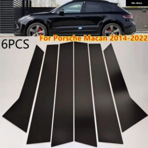 ポルシェ マカン 2014-2022 ドアウィンドウ トリム ブラックカバー ピラー ポストカバー 6個