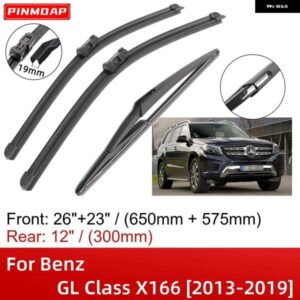 ベンツ GL クラス X166 2013-2019 26インチ+23インチ+12インチ フロントリア ワイパー ブレード ブラシカッターアクセサリー 2014 - 19
