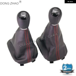 5/6速ギアスティック シフト ノブ ブラックレザー ブーツ 付き 12MM穴シート トレド 2002 2003 2004 レオン 2002 - 06