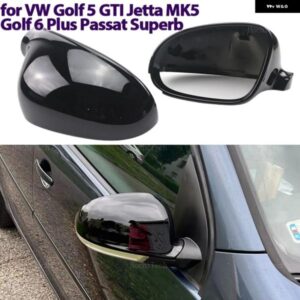 カーボンパターンミラー カバー ブラックミラー カバー オーバーレイ フォルクスワーゲン VW GOLF 5 6 PLUS JETTA MK5 PASSAT B5.5 B6 EOS