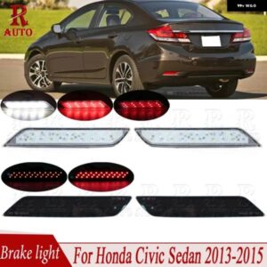 LED 1ペア リア バンパー リフレクター ライト ブレーキランプ フォグランプ レッド/ブラック/ホワイト ホンダ シビック セダン 2013-2015 カー
