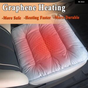 汎用 電気グラフェン加熱 パッド 45X45X4CM カーシート クッション カバー ヒーター サーモスタット 冬用チェアシートウォーマー