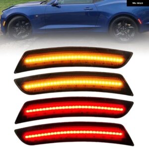 シボレー カマロ 2016-2023 スモークレンズ LED サイドマーカー リフレクター ランプ アンバー フロント レッド リアサイドフェンダーライト