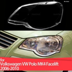 フォルクスワーゲン VW ポロ MK4 フェイスリフト 2006-2010 車用 ヘッドライト カバー ランプシェード 防水 ブライトシェルカバー ランプ クリアレンズ