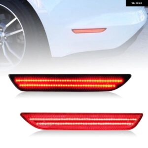 フォード マスタング 2015-2022 クリアスモークレンズ LED サイドマーカーランプ レッド リアサイドフェンダーライト