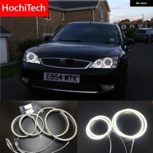 FORD MONDEO MK3 2001-2007 超高輝度 SMD ホワイト LED エンジェルアイ 2600LM 12V リングキット デイタイム ランニングライト DRL
