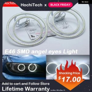 BMW E46 コンバーチブル フェイスリフト キセノン 超高輝度 SMD ホワイト LED エンジェルアイ 2600LM 12V リングキット デイライト
