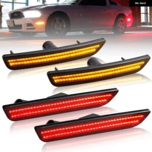 フォード マスタング 2010-2014 クリアスモークレンズ LED サイドマーカーランプ アンバー フロント レッド リアサイドフェンダーライト