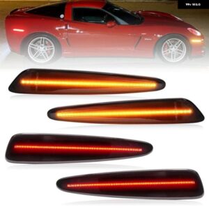 シボレー シボレー コルベット C6 2005-2013 スモークレンズ LED サイドマーカーランプ アンバー フロント レッド リアサイドフェンダーライト