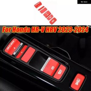 ホンダ HR-V HRV 2023-2024 アロイ レッド センター コンソール ギア ボックス ボタン トリム カバー