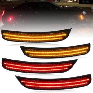 クライスラー 300 2015-2022 クリアスモークレンズ LEDサイドマーカーランプ アンバー フロント レッドリアサイドフェンダー リフレクター ライト