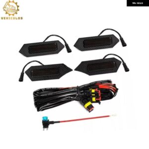 4個 スモークレンズ フロント バンパー ホワイト LED グリル ライトキット 2024年式 トヨタ タコマ TRD 自動車用ライト ワイヤーパーツ