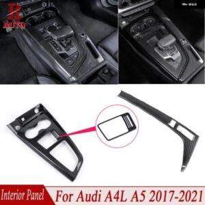 セントラ ル コントロール ギア パネル トリム フレーム ストリップ インテリア カスタム ギアカーボングレイン アウディ A4L B9 A5 2017-2021