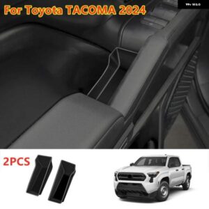 2個 ブラック アームレスト ドア 収納 ボックス オーガナイザー ホールドケース トヨタ タコマ 2024