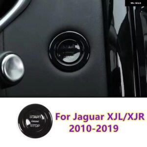 ブラックアピアランス スタート ボタン イグニッション スイッチ リング トリム ジャガー XJL 2010-2019