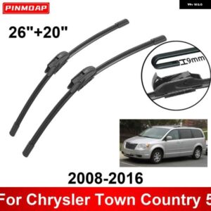 車用 ワイパー クライスラー タウンカントリー 5 2008-2016 26インチ + 20インチ フロント リア ワイパー ブレード ブラシ カッター アクセサリー