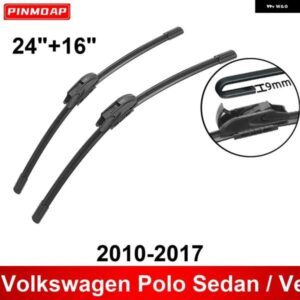 車用 ワイパー フォルクスワーゲン ポロ セダン / ヴェント 2010-2017 24インチ + 16インチ フロント リア ワイパー ブレード ブラシ カッター アクセサリー