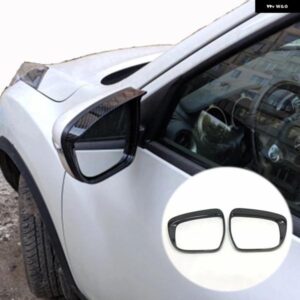 2個 カーボン スタイリング アクセサリー バックミラー レインアイブロウ フレーム カバー トリム 日産 ジューク 2015-2018