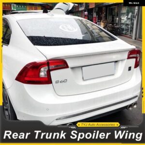 ボルボ S60 2011 12 13 14 15 16 17 18 19 リア トランク リッド カースポイラー ウィング ABS ブラックカーボン 外装 アップグレード アクセサリーパーツ
