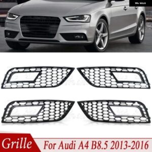 アウディ A4 B8.5 2013-2016 1ペア フロント バンパー フォグライト グリル フォグランプ カバー ハニカムメッシュ RS4 スタイル 8K0807681K 8K0807682K